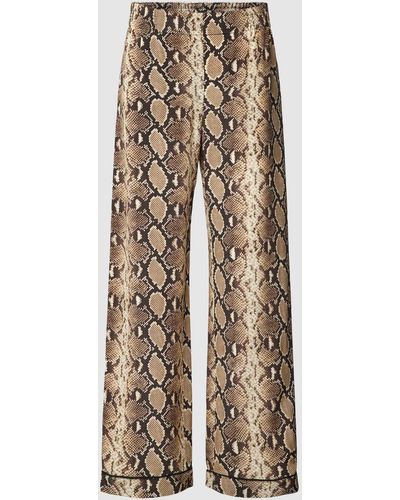 The Kooples Hose aus reiner Seide mit Animal-Print - Natur