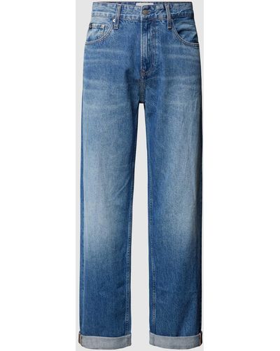Calvin Klein Straight Fit Jeans mit Logo-Detail - Blau