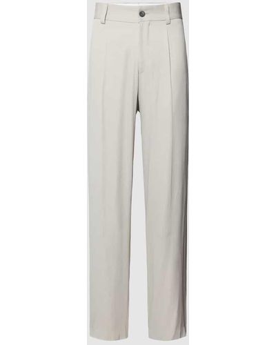 HUGO Regular Fit Anzughose mit Bundfalten - Weiß