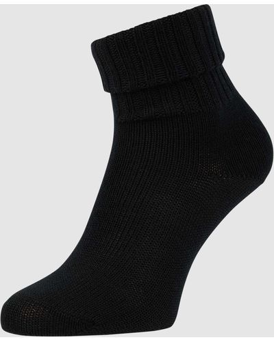 Burlington Socken aus Schurwollmischung Modell 'Plymouth' - Schwarz