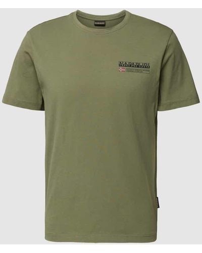 Napapijri T-Shirt mit Label-Print Modell 'KASBA' - Grün