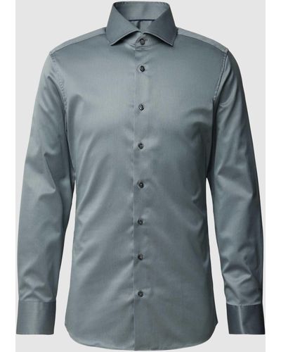 Eterna Premium Shirt Met Haaikraag - Blauw