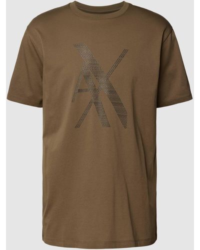 Armani Exchange Regular Fit T-shirt Met Labelprint - Groen