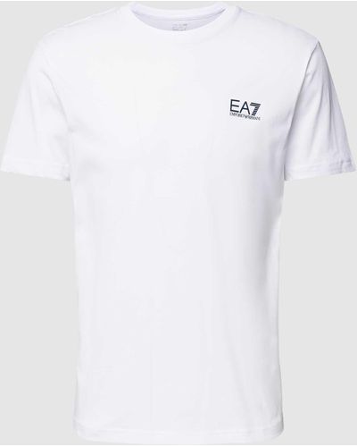 EA7 T-shirt Met Labelprint - Wit
