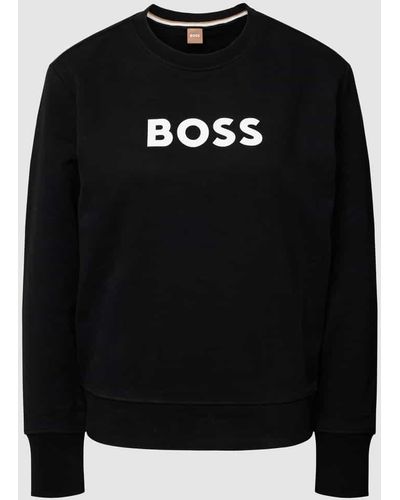 BOSS Sweatshirt mit Label-Print Modell 'ELABOSS' - Schwarz