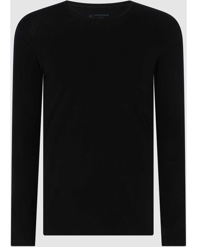 Schiesser Shirt Met Lange Mouwen Met Stretchgehalte - Zwart