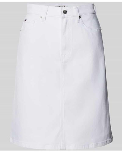 Tommy Hilfiger Knielanger Jeansrock im 5-Pocket-Design - Weiß