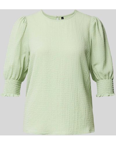 Vero Moda Bluse mit Smok-Details Modell 'NINA' - Grün