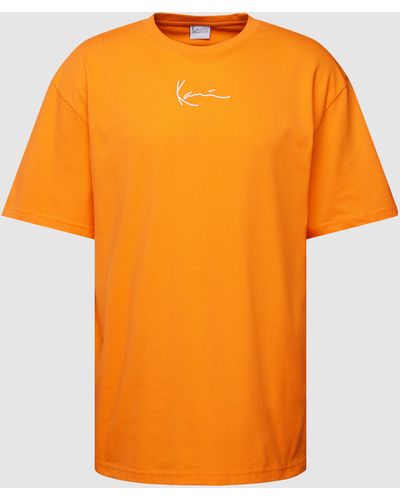 Karlkani Oversized T-Shirt mit Label-Stitching - P&C X - Orange