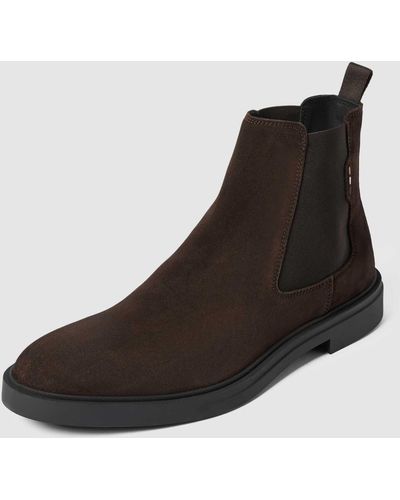 BOSS Chelsea Boots mit Label-Details Modell 'Calev' - Braun