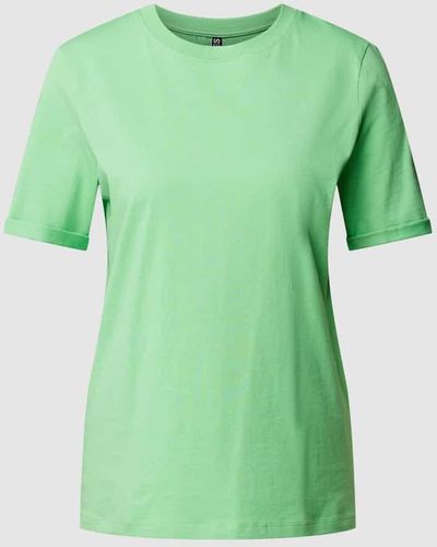 Pieces T-Shirt mit Rundhalsausschnitt Modell 'Ria' - Grün