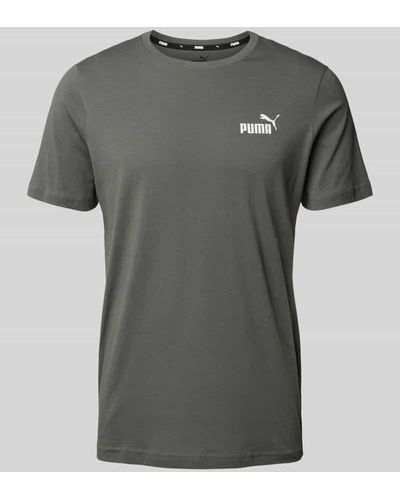 PUMA T-Shirt mit Label-Print - Grau