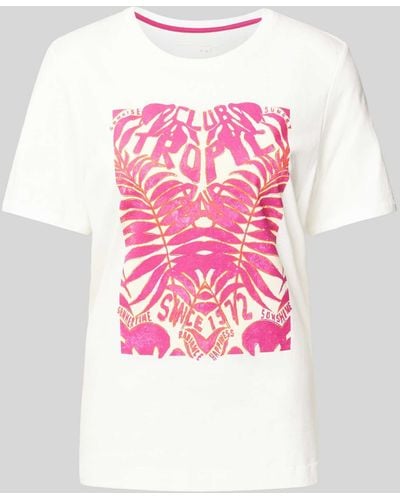 Ouí T-shirt Met Motiefprint - Roze