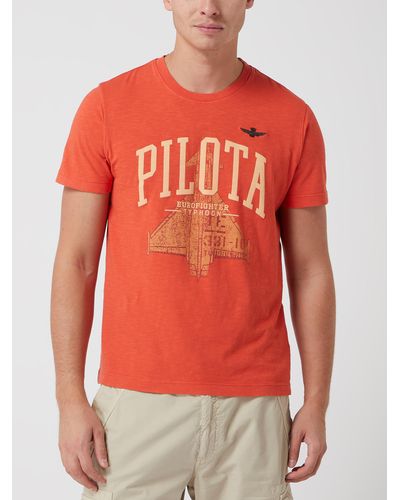 Aeronautica Militare T-shirt Met Print - Oranje