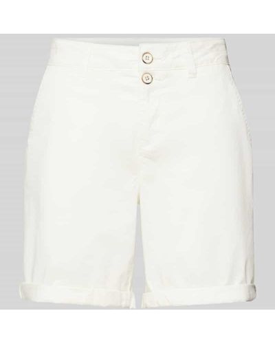 s.Oliver RED LABEL High Waist Bermudas mit seitlichen Eingrifftaschen - Weiß