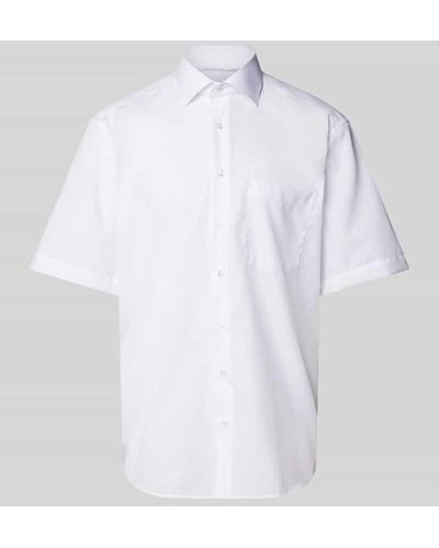 Eterna Comfort Fit Business-Hemd in unifarbenem Design - Weiß