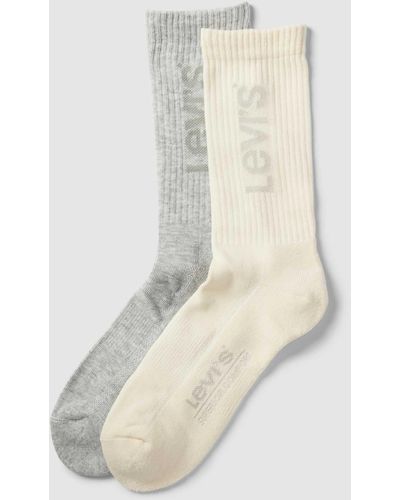Levi's Socken mit Label-Print im 2er-Pack - Weiß