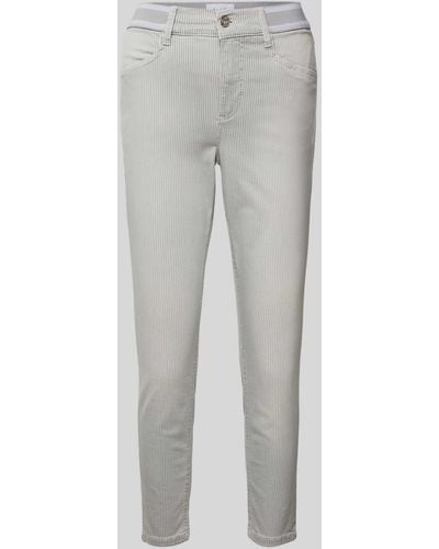 ANGELS Slim Fit Jeans mit Streifenmuster Modell 'Ornella sporty' - Grau