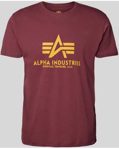 Alpha Industries T-shirt Met Labelprint - Rood
