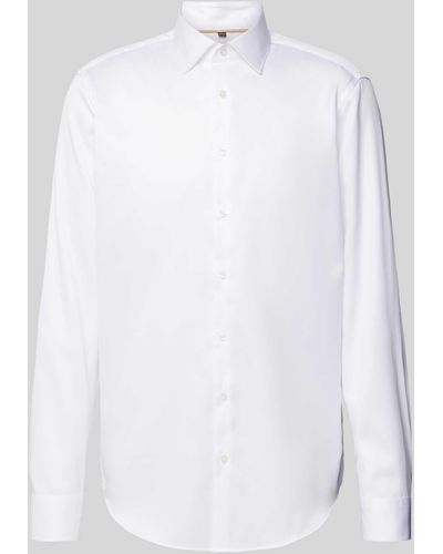 Jake*s Regular Fit Business-Hemd mit Kentkragen - Weiß