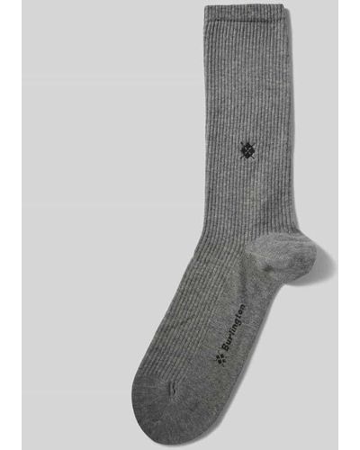 Burlington Socken mit Label-Schriftzug Modell 'Boston' - Grau