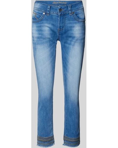 Blue Monkey Skinny Fit Jeans mit verkürztem Schnitt Modell 'CHARLOTTE' - Blau