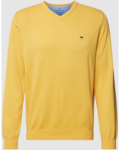 Fynch-Hatton Pullover mit V-Ausschnitt - Gelb