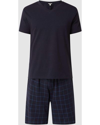 Esprit Pyjama aus Baumwolle - Blau