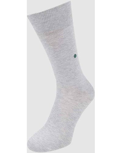 Burlington Socken mit Label-Print Modell 'Lord' - Weiß