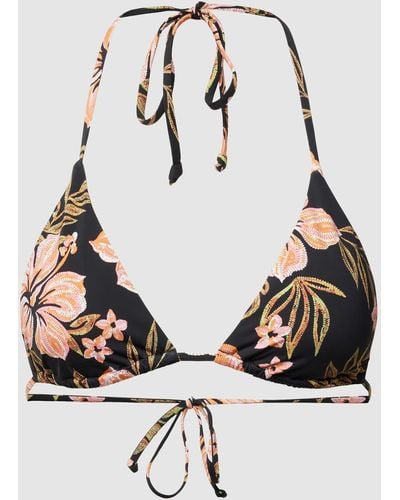 Billabong Bikini-Oberteil mit floralem Muster Modell 'HOOKED ON TROPICS' - Schwarz