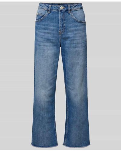 Opus Mom Fit Jeans mit Fransen Modell 'Momito' - Blau