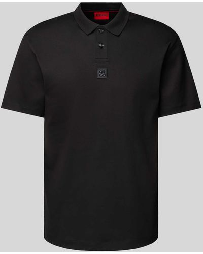 HUGO Regular Fit Poloshirt mit Label-Badge Modell 'Deabono' - Schwarz