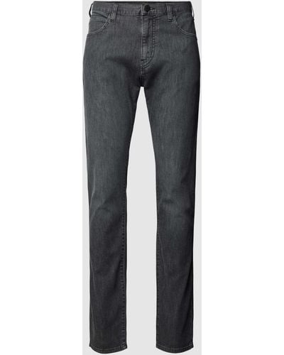 Emporio Armani Regular Fit Jeans Met Labelapplicatie - Grijs
