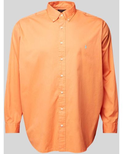 Ralph Lauren PLUS SIZE Freizeithemd mit Button-Down-Kragen - Orange