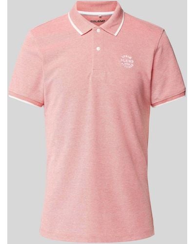 Blend Poloshirt mit Label-Stitching - Pink