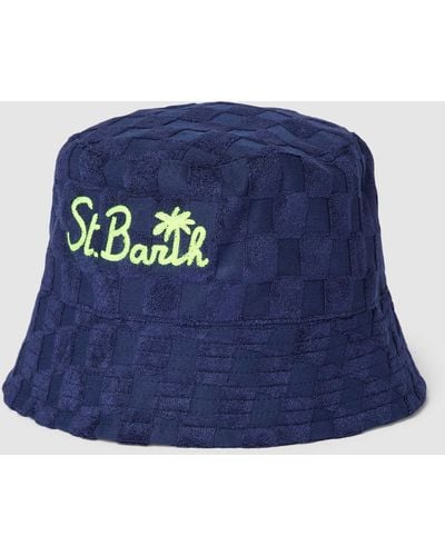 Mc2 Saint Barth Bucket Hat mit Label-Stitching Modell 'JAMES TERRY' - Blau