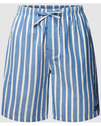 GANT Pyjama-Shorts mit Streifenmuster Modell 'OXFORD' - Blau