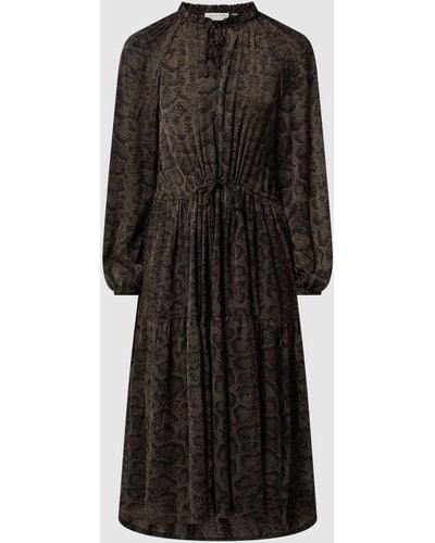 Rosemunde Midi-jurk Met Reptiellook - Zwart