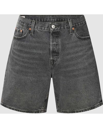 Levi's Korte Plus Size Jeans Met Labelpatch - Grijs
