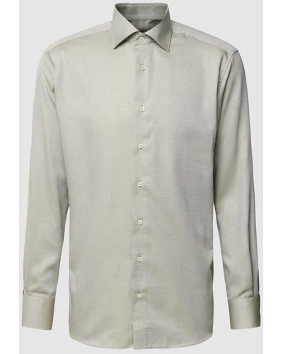 Eterna Modern Fit Business-Hemd mit Allover-Muster - Grau