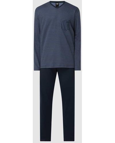 CALIDA Pyjama aus Baumwolle Modell 'Relax Streamline' - Blau