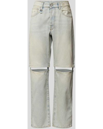 R13 High Waist Jeans im Straight Fit - Weiß