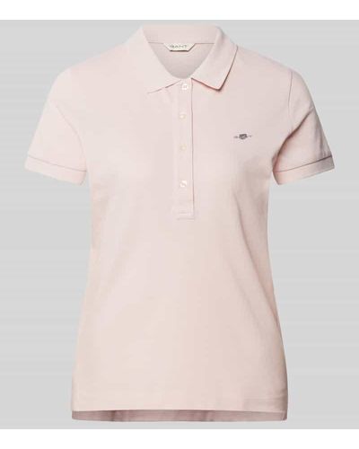 GANT Slim Fit Poloshirt mit Label-Stitching - Pink