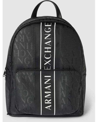 Armani Exchange Rucksack mit Label-Print - Schwarz