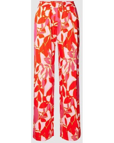 Smith & Soul Regular Fit Stoffhose mit Allover-Print - Rot