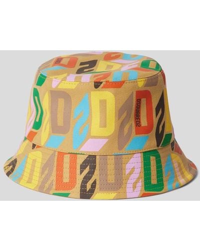 DSquared² Bucket Hat mit Logo-Muster - Weiß