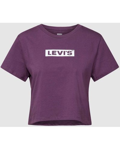 Levi's Cropped T-Shirt mit Label-Print Modell 'JORDIE' - Lila