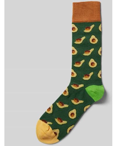 DillySocks Socken mit Motiv-Stitching - Grün