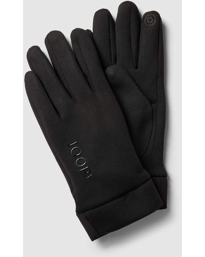 Joop! Handschuhe mit Label-Detail Modell 'i-Touch' - Schwarz