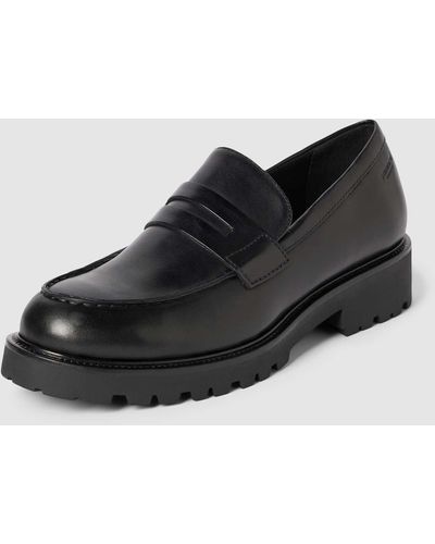 Vagabond Shoemakers Penny Loafers Met Geprofileerde Plateauzool - Zwart